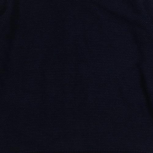 Marks and Spencer Mens Blue High Neck Geometric Acrylic Full Zip Jumper Size M