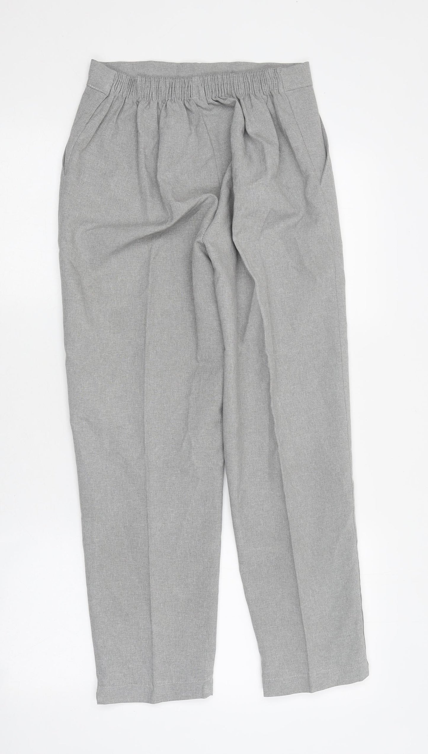 Emma Womens Grey Polyester Trousers Size 12 L26 in Regular