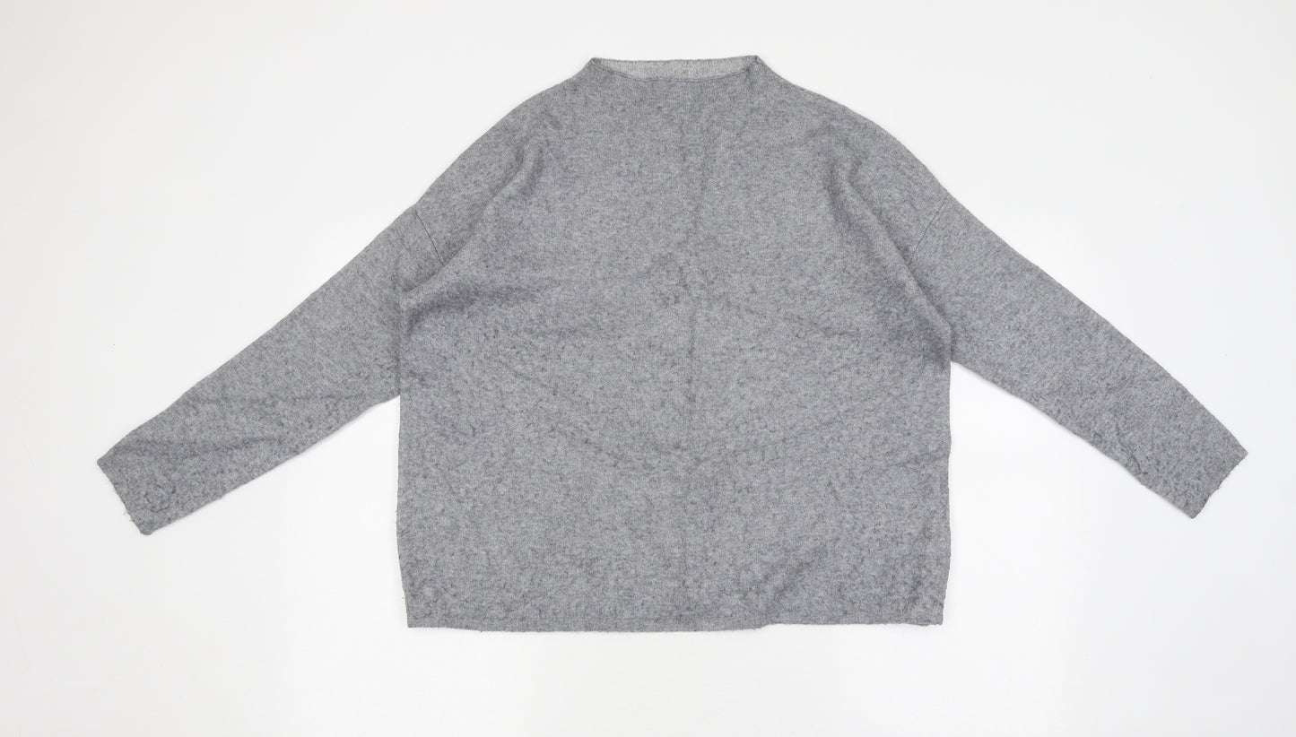 TU Womens Grey Round Neck Polyester Pullover Jumper Size 14