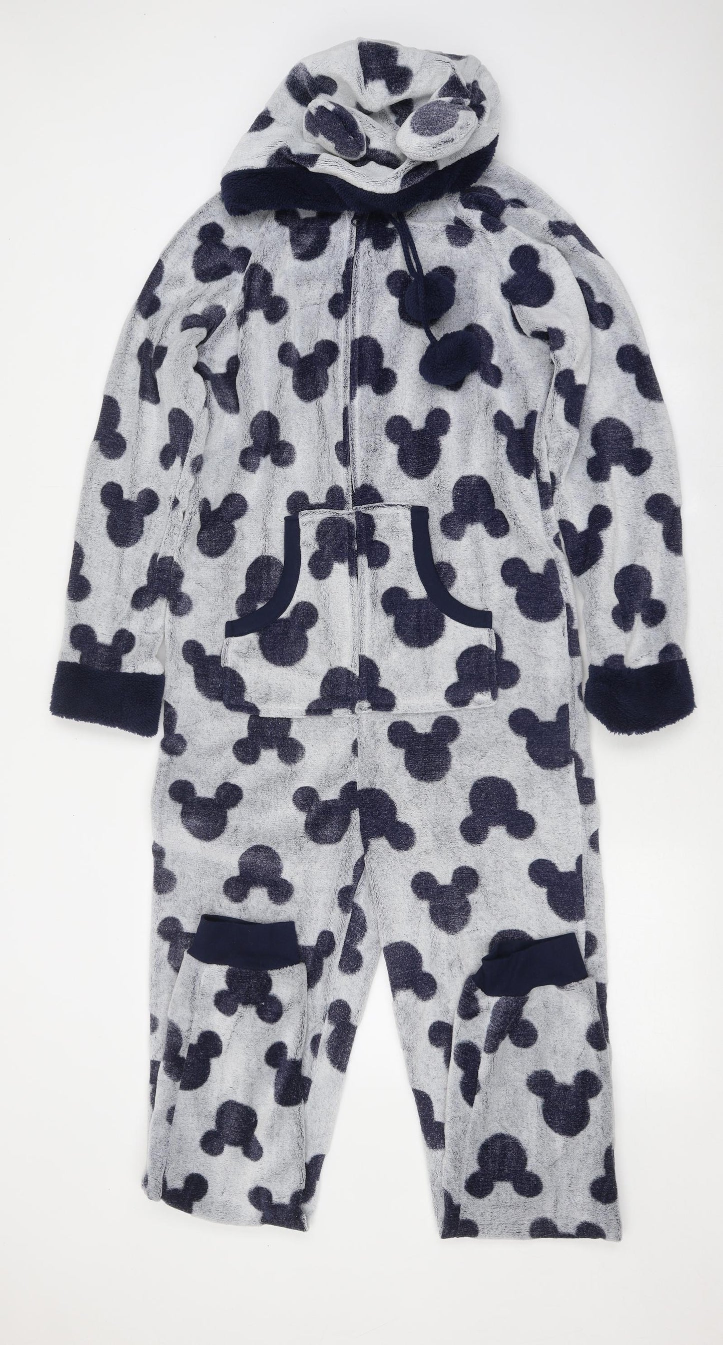 Disney Womens Blue Geometric Polyester Top One Piece Size S Zip - Mickey Mouse