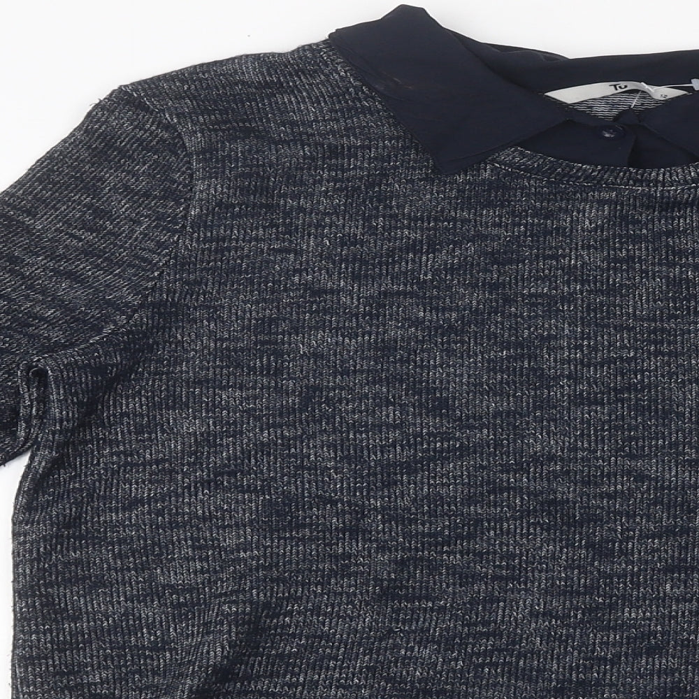 TU Womens Blue Polyester Jersey Polo Size 12 Collared