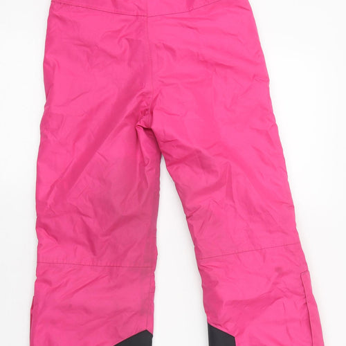 Crane Girls Pink Polyester Snow Pants Trousers Size 5-6 Years Relaxed Zip