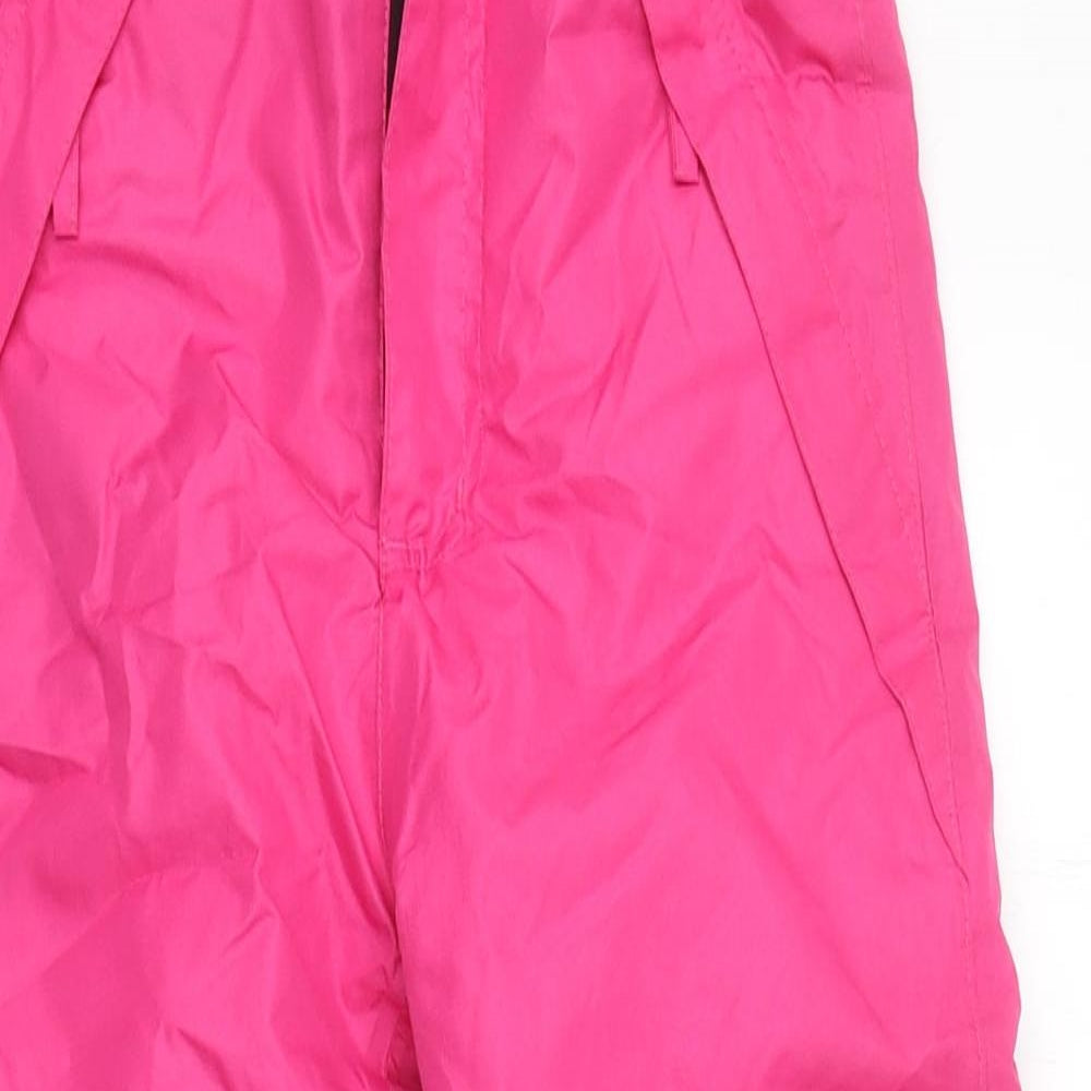 Crane Girls Pink Polyester Snow Pants Trousers Size 5-6 Years Relaxed Zip