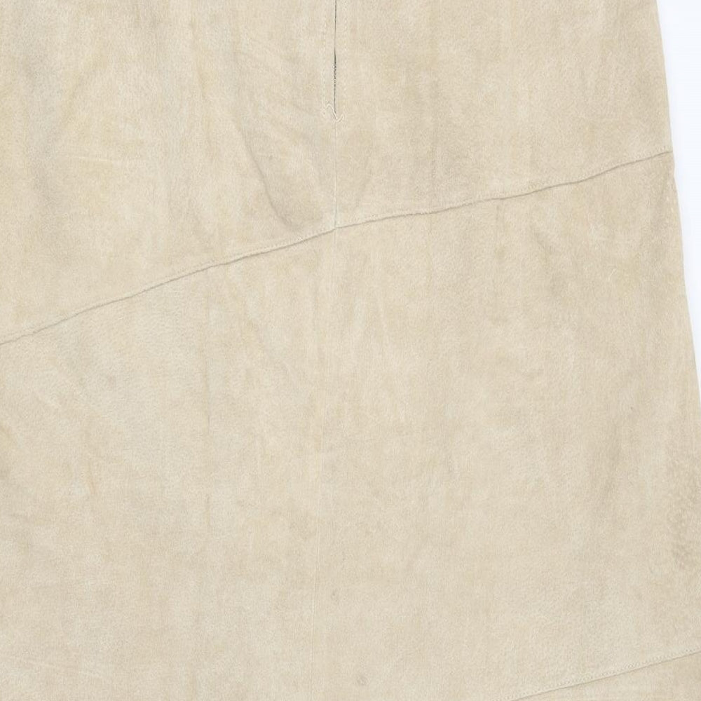 Premier Womens Beige Polyester A-Line Skirt Size 16 Zip
