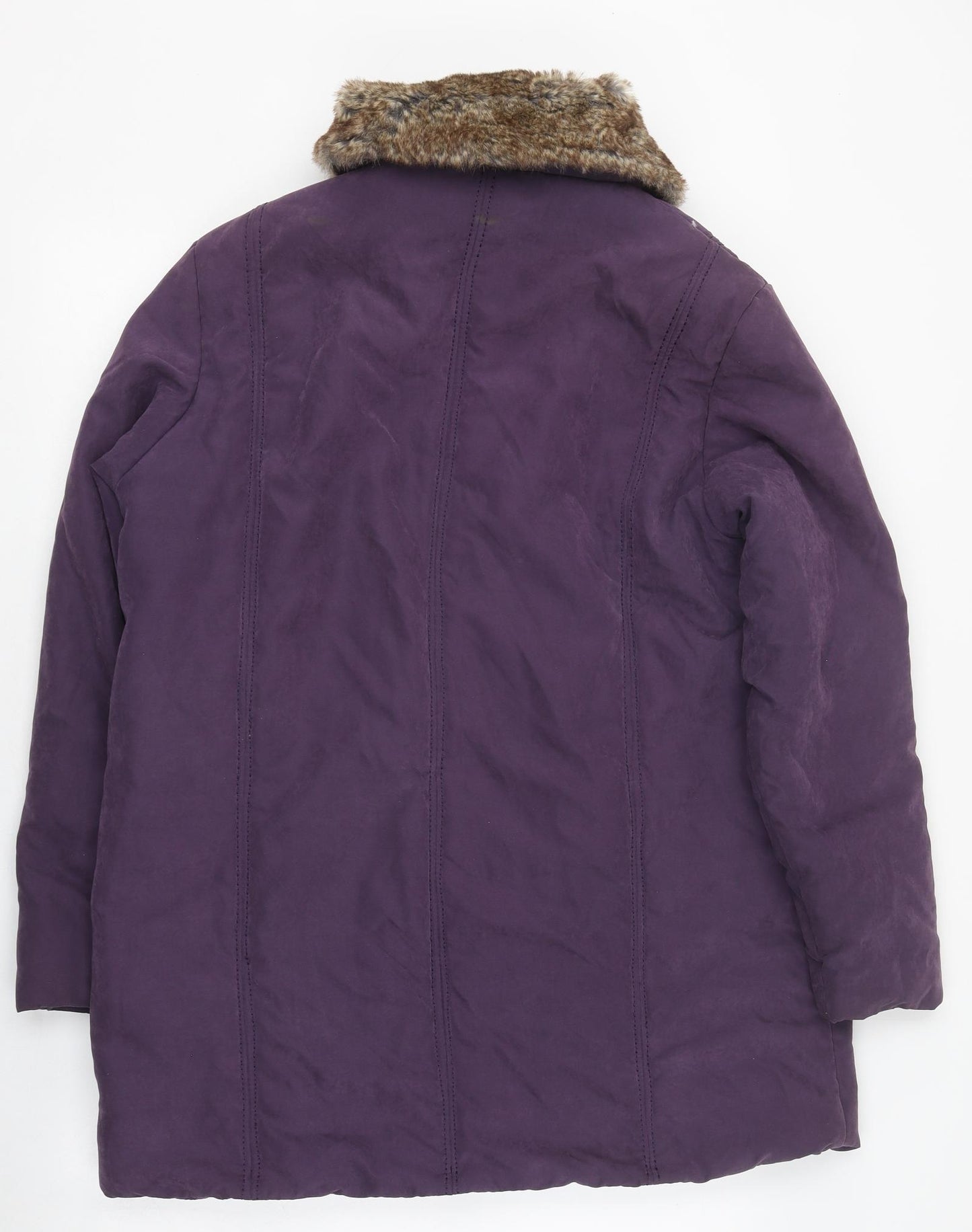 Eliza Grey Womens Purple Pea Coat Coat Size 14 Zip