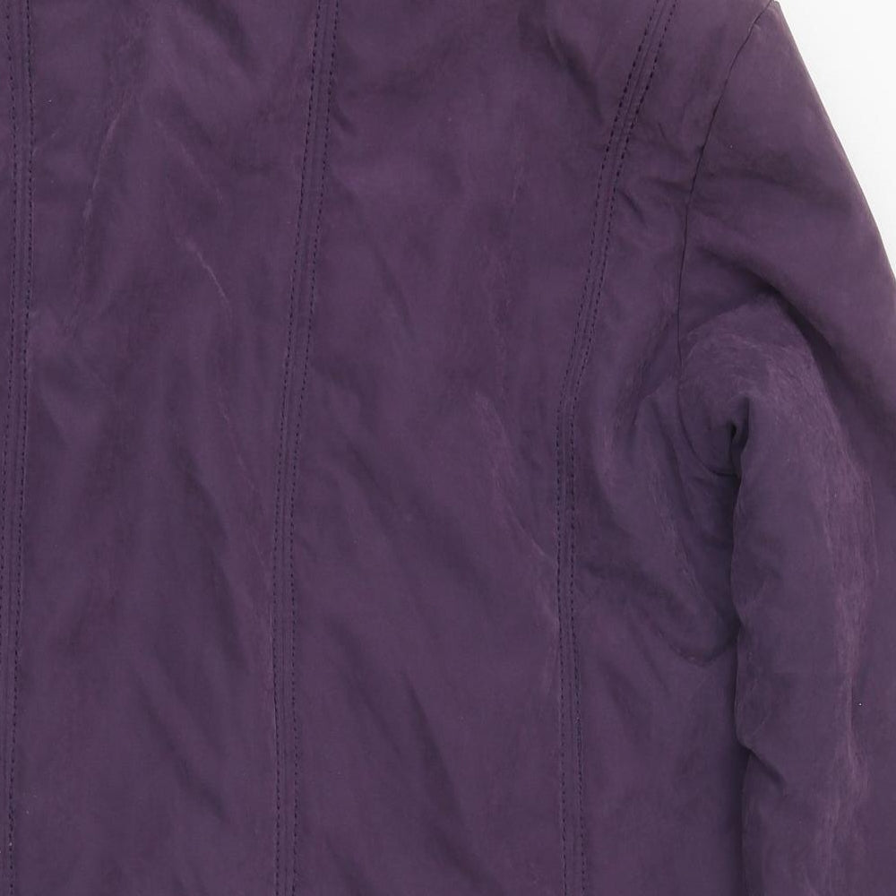 Eliza Grey Womens Purple Pea Coat Coat Size 14 Zip