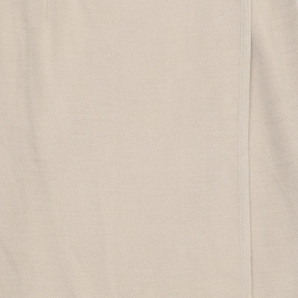Wallis Womens Beige Polyester Straight & Pencil Skirt Size 14 Button