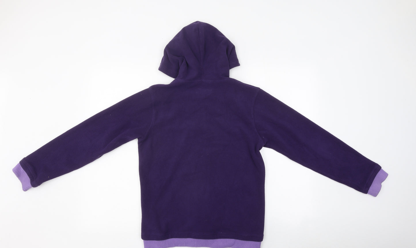 Kids Girls Purple High Neck 100% Polyester Full Zip Jumper Size 11-12 Years Zip - Star Print