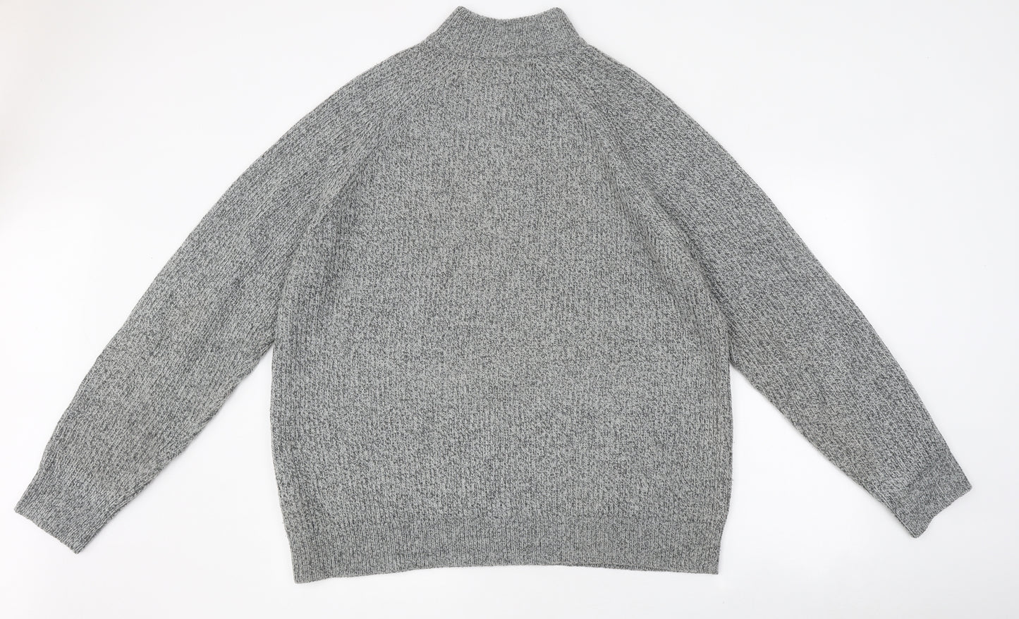 TU Mens Grey High Neck Polyester Pullover Jumper Size XL