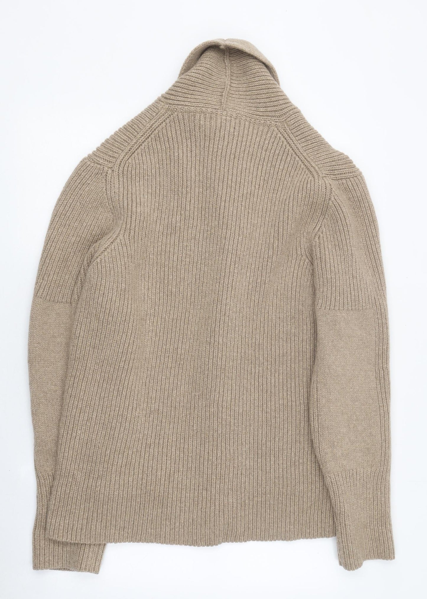 Barbour Mens Beige V-Neck Acrylic Cardigan Jumper Size L