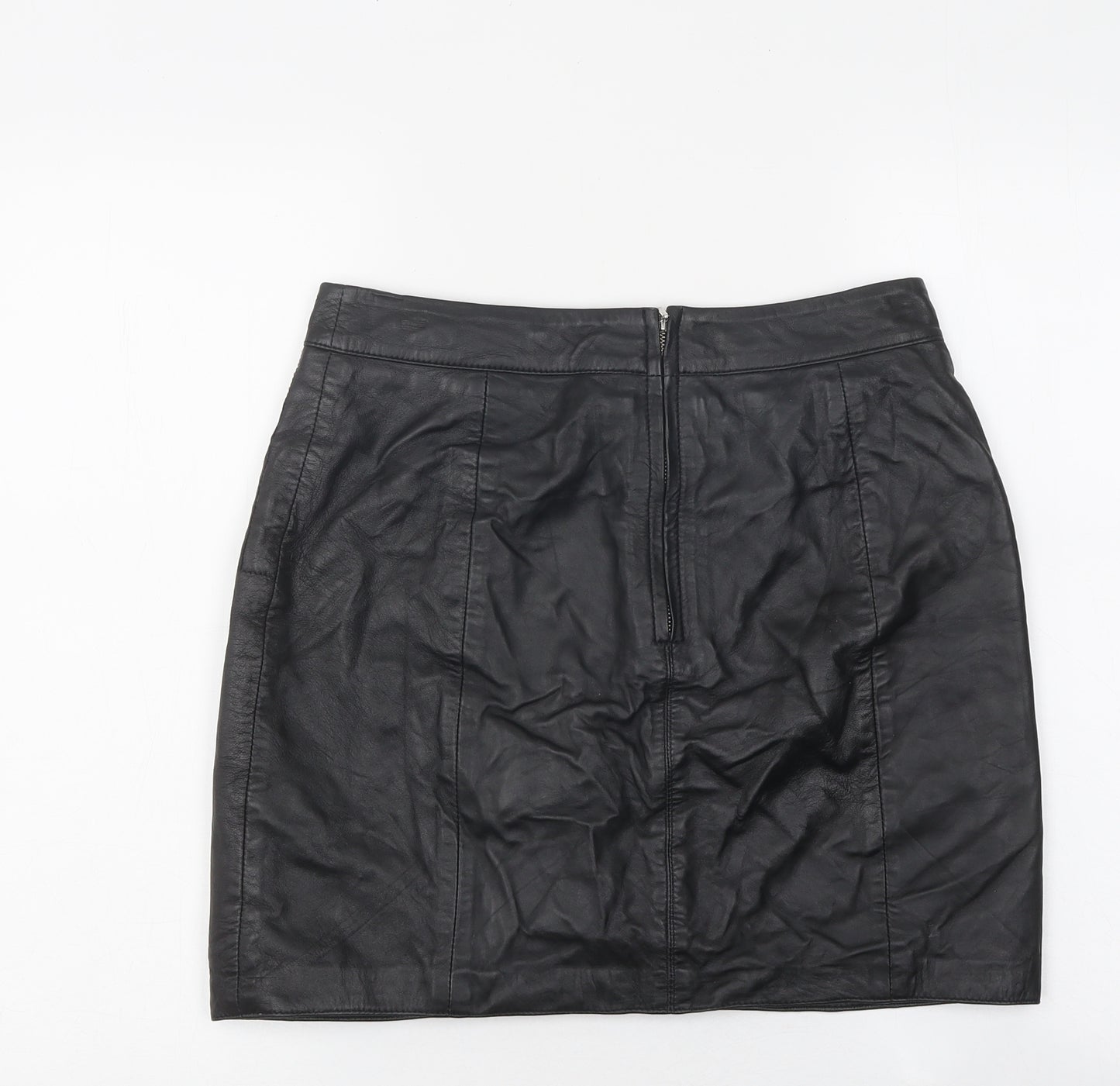 NEXT Womens Black Polyester A-Line Skirt Size 10 Zip