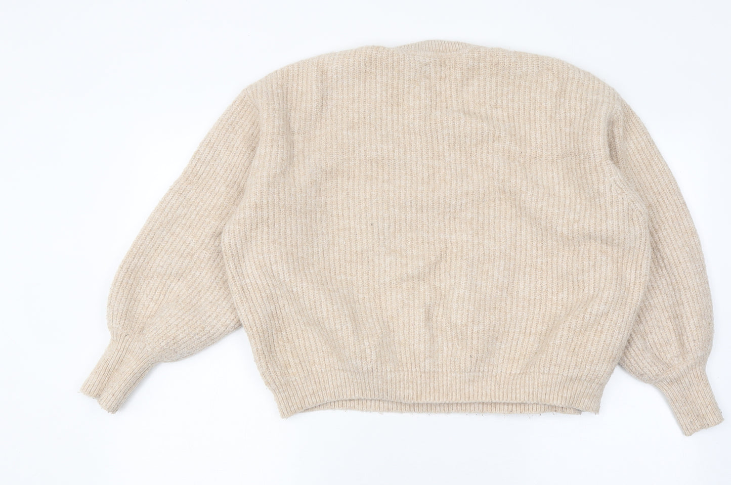 ASOS Womens Beige Round Neck Polyester Pullover Jumper Size 16