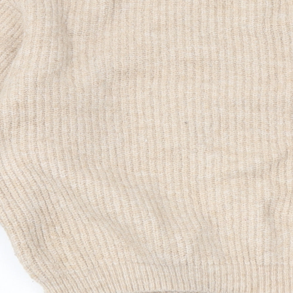 ASOS Womens Beige Round Neck Polyester Pullover Jumper Size 16