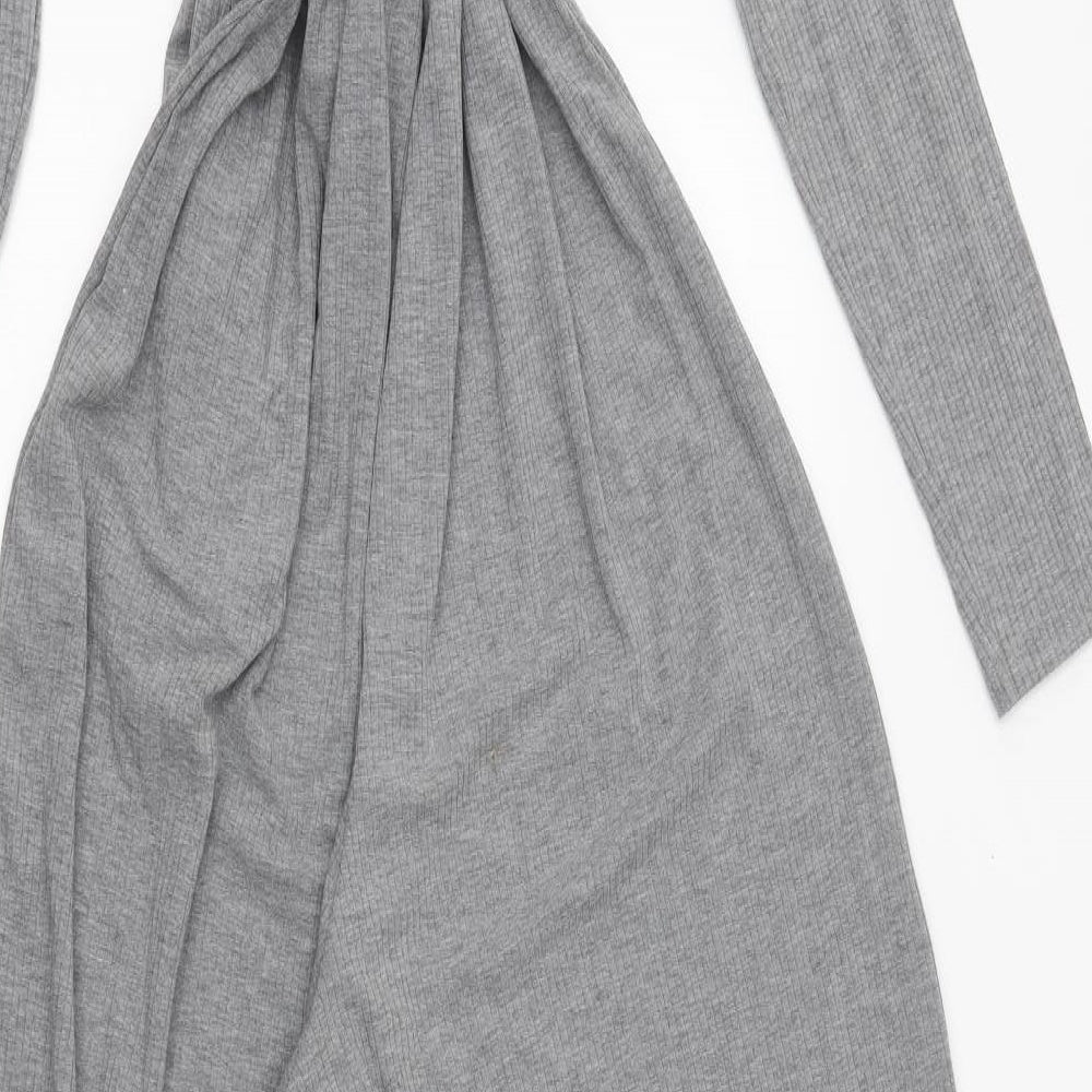 ASOS Womens Grey Polyester Jumpsuit One-Piece Size 12 Button