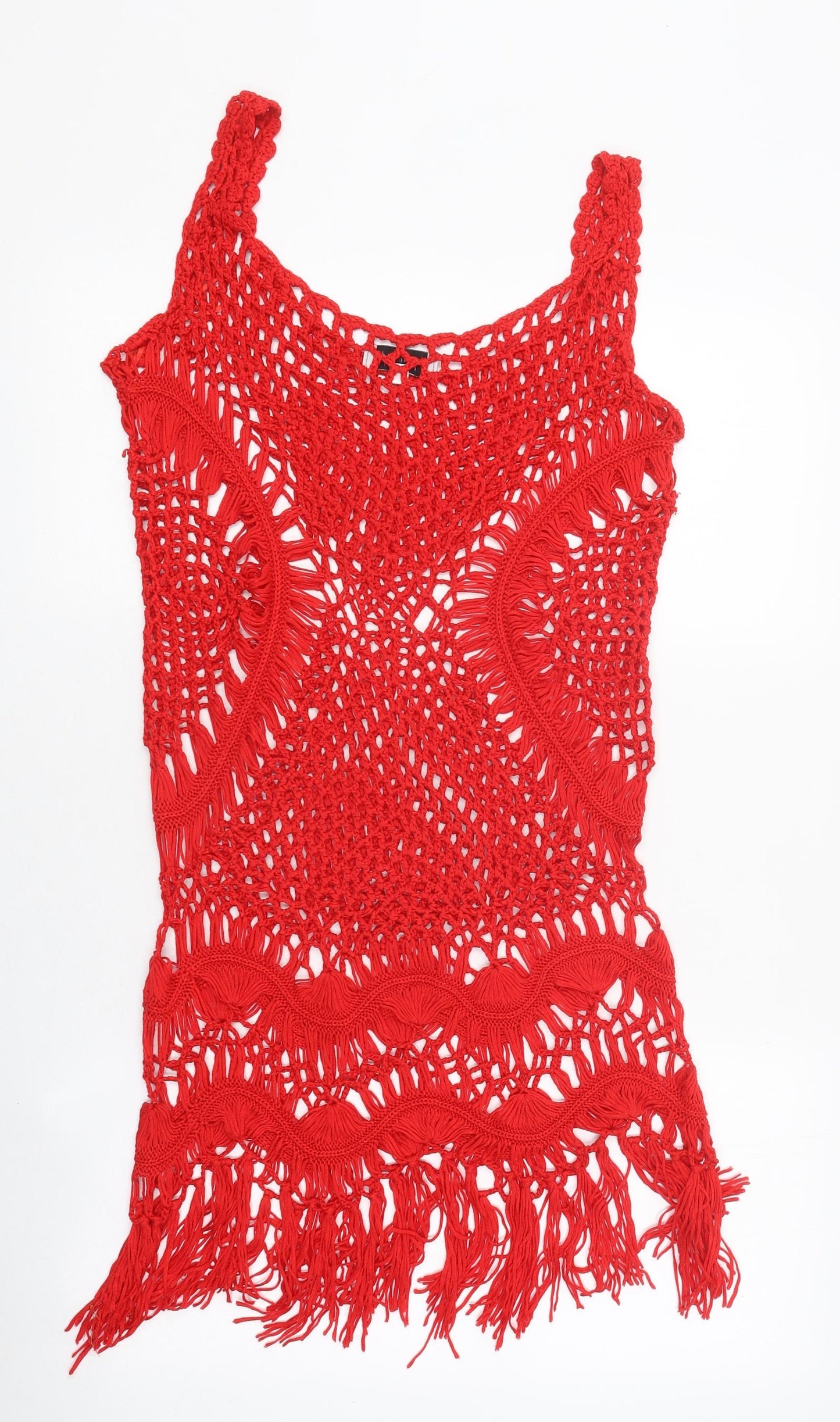 In the Style Womens Red Polyester Basic Tank Size L Round Neck