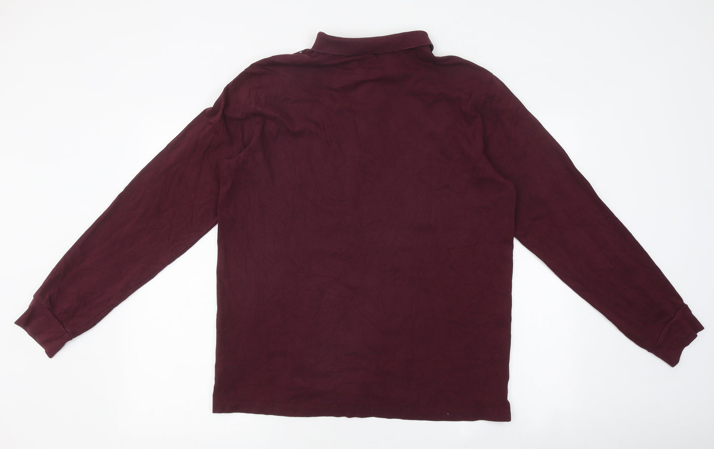 NEXT Mens Purple Polyester Button-Up Size L Collared Button