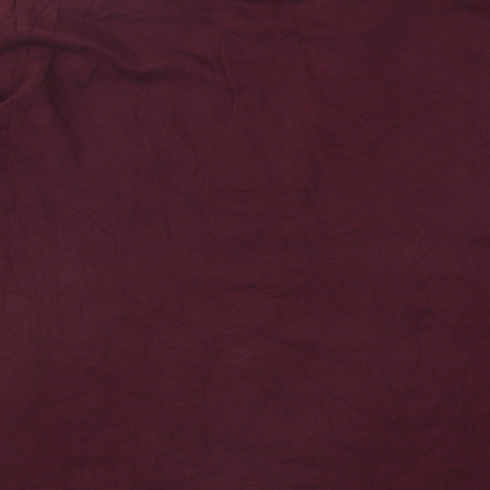 NEXT Mens Purple Polyester Button-Up Size L Collared Button