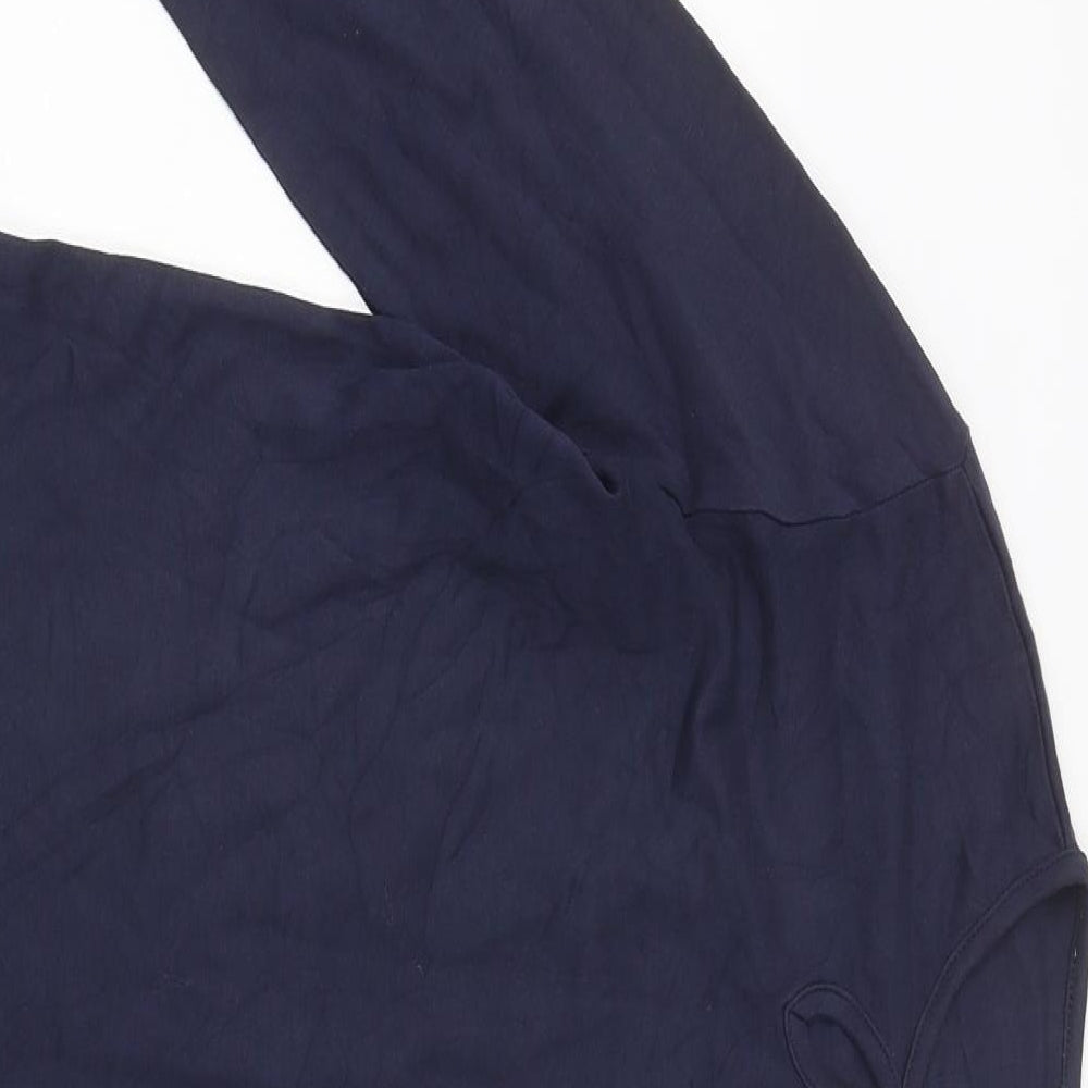 Isle Womens Blue Polyester Basic T-Shirt Size M Round Neck