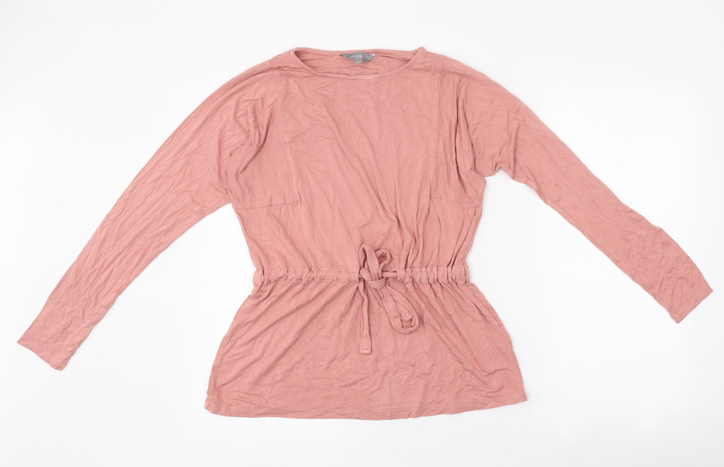 Principles Womens Pink Polyester Basic T-Shirt Size 14 Round Neck