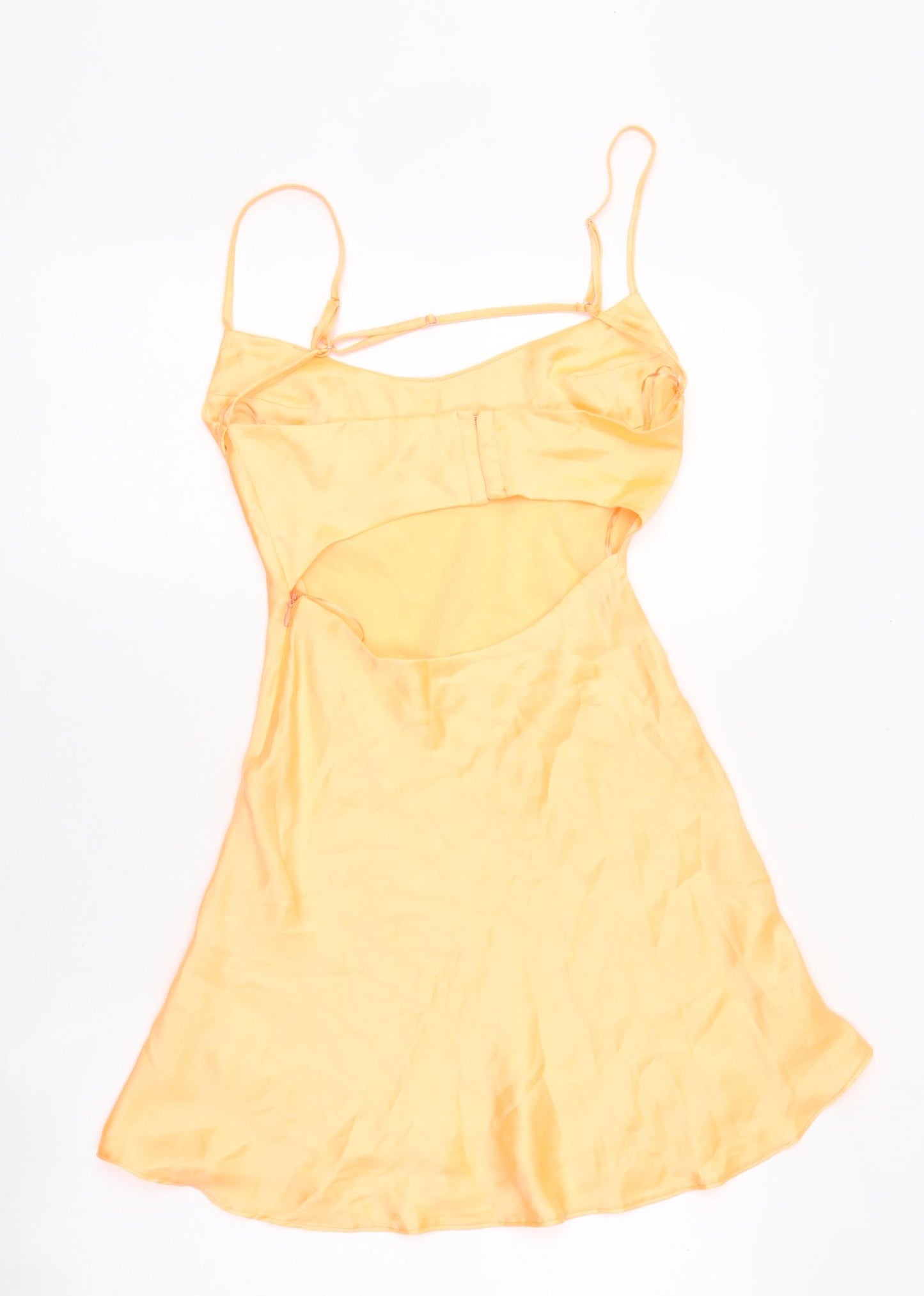 Zara Womens Orange Polyester Mini Size S Sweetheart Hook & Eye