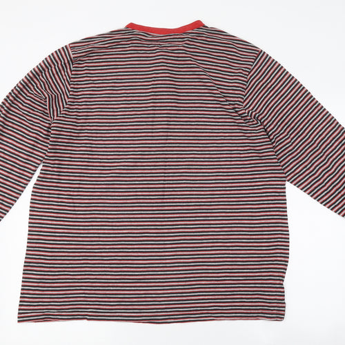 Manchester United Mens Multicoloured Striped Polyester Button-Up Size XL Round Neck Button