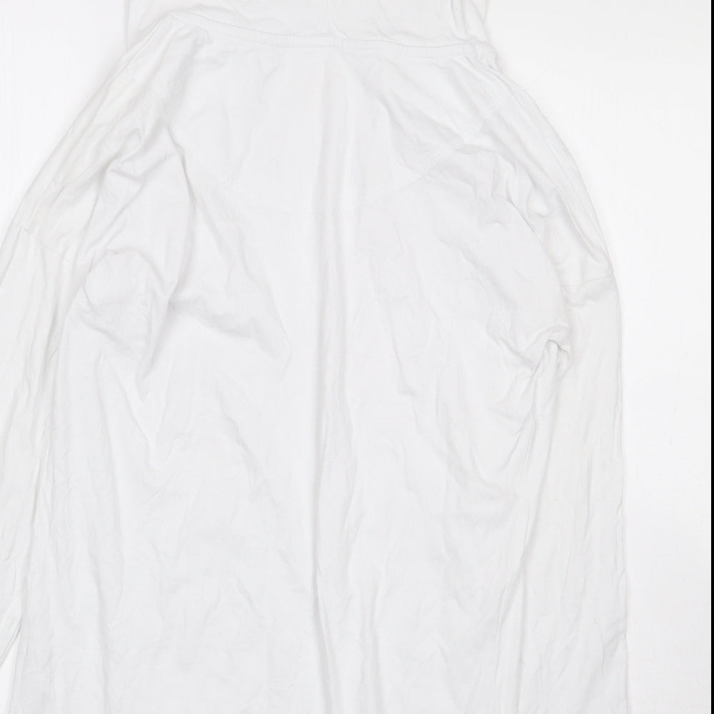 Bamboo Womens White Viscose Pullover Hoodie Size 10 Pullover