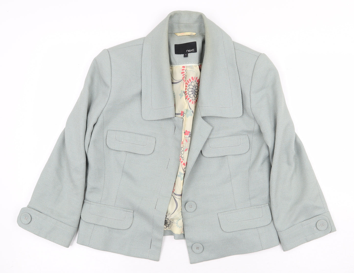 NEXT Womens Green Jacket Blazer Size 8 Button