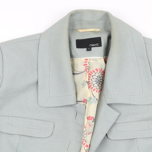 NEXT Womens Green Jacket Blazer Size 8 Button