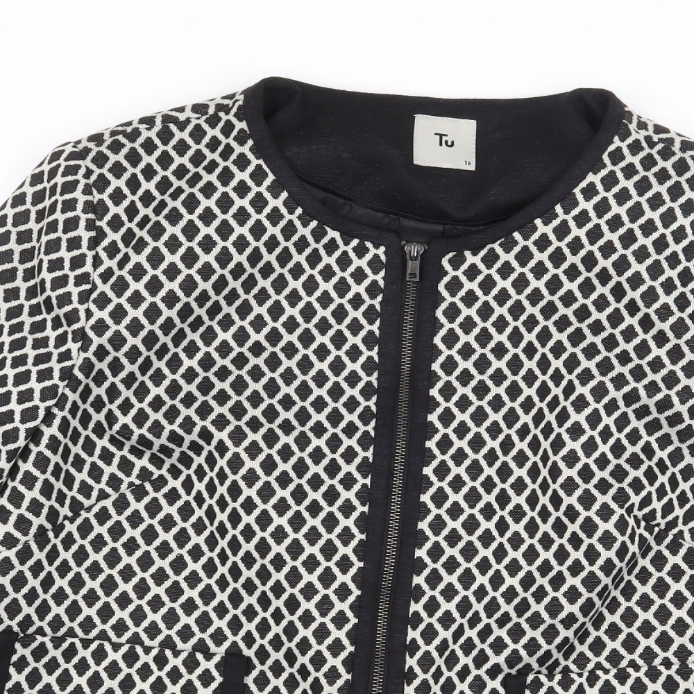 TU Womens Multicoloured Geometric Jacket Size 16 Zip