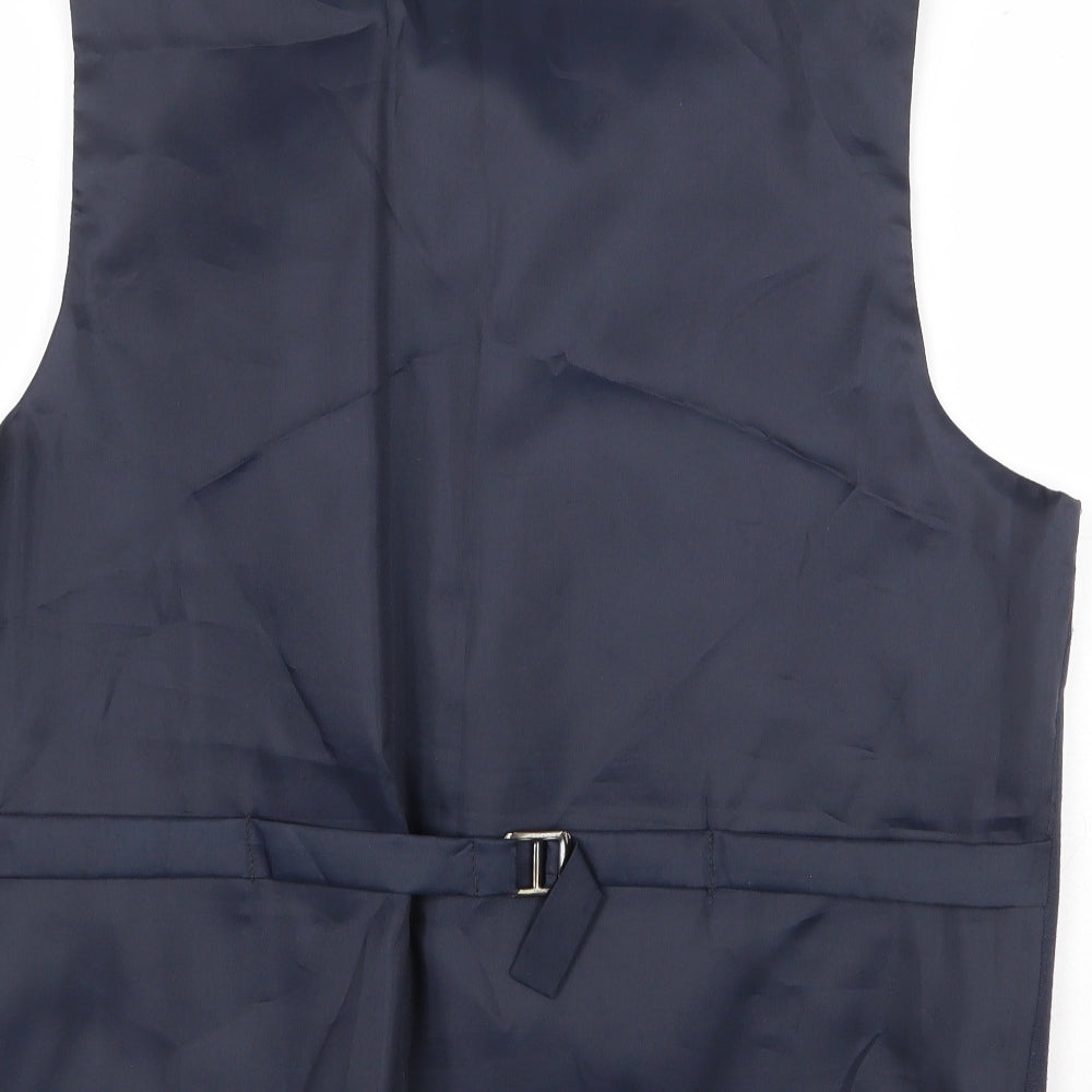 Emporium Mens Blue Cotton Jacket Suit Waistcoat Size L