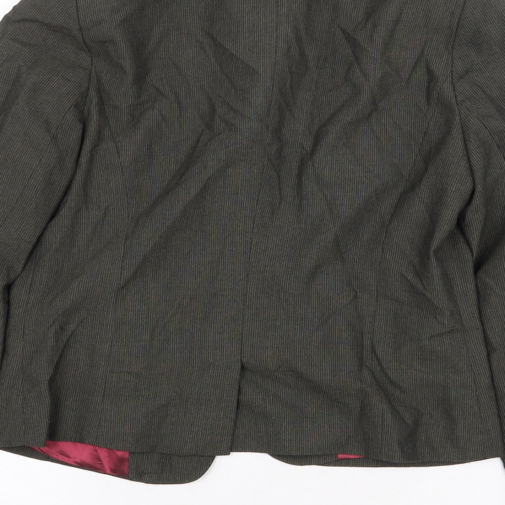 Topshop Womens Green Jacket Blazer Size 14 Button