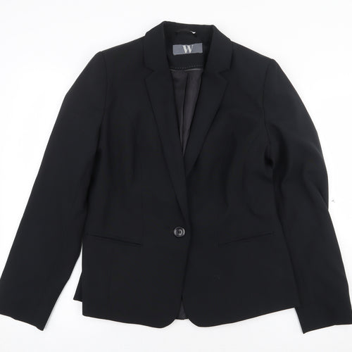 BHS Womens Black Polyester Jacket Suit Jacket Size 12