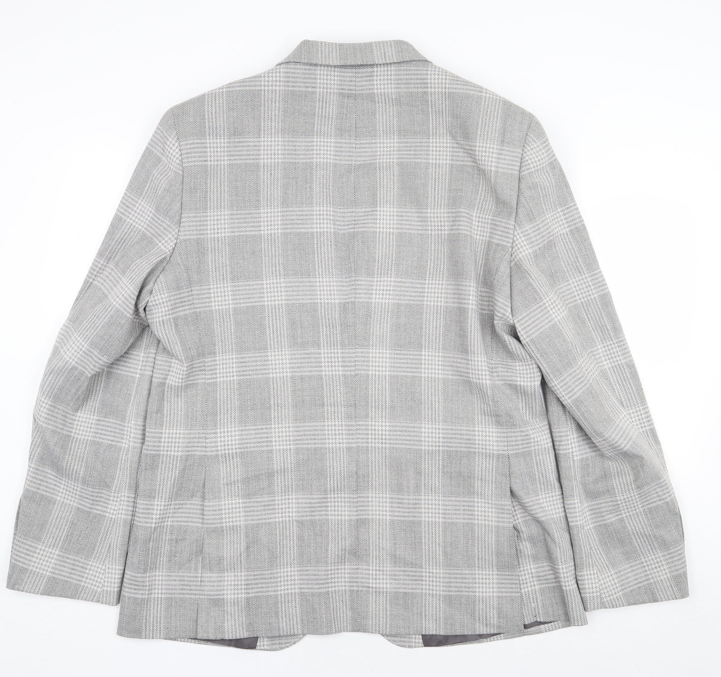 Marks and Spencer Mens Grey Check Polyester Jacket Suit Jacket Size 42