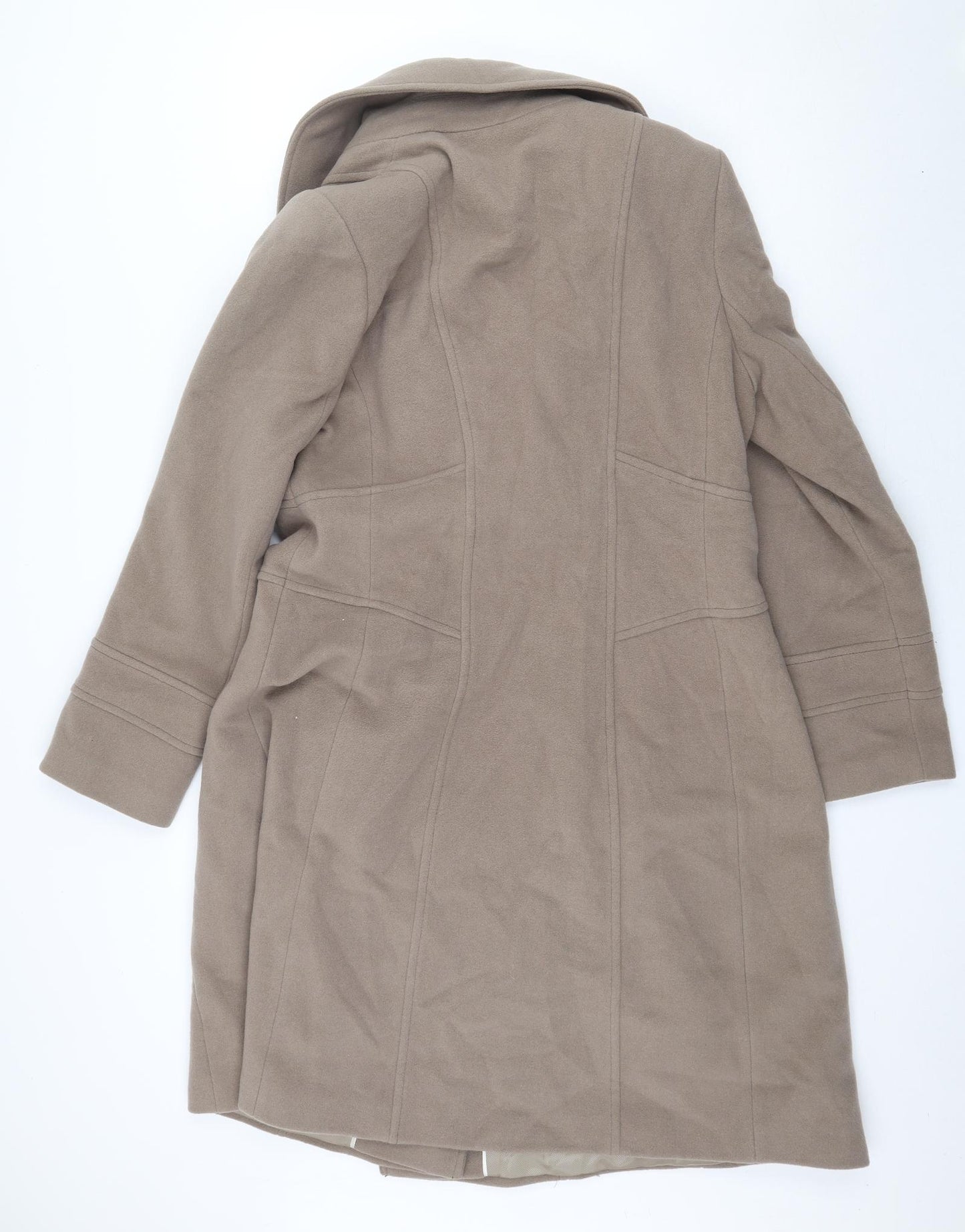 Debenhams Womens Beige Trench Coat Coat Size 14 Button