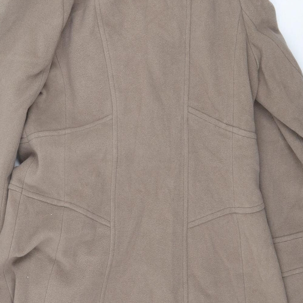 Debenhams Womens Beige Trench Coat Coat Size 14 Button
