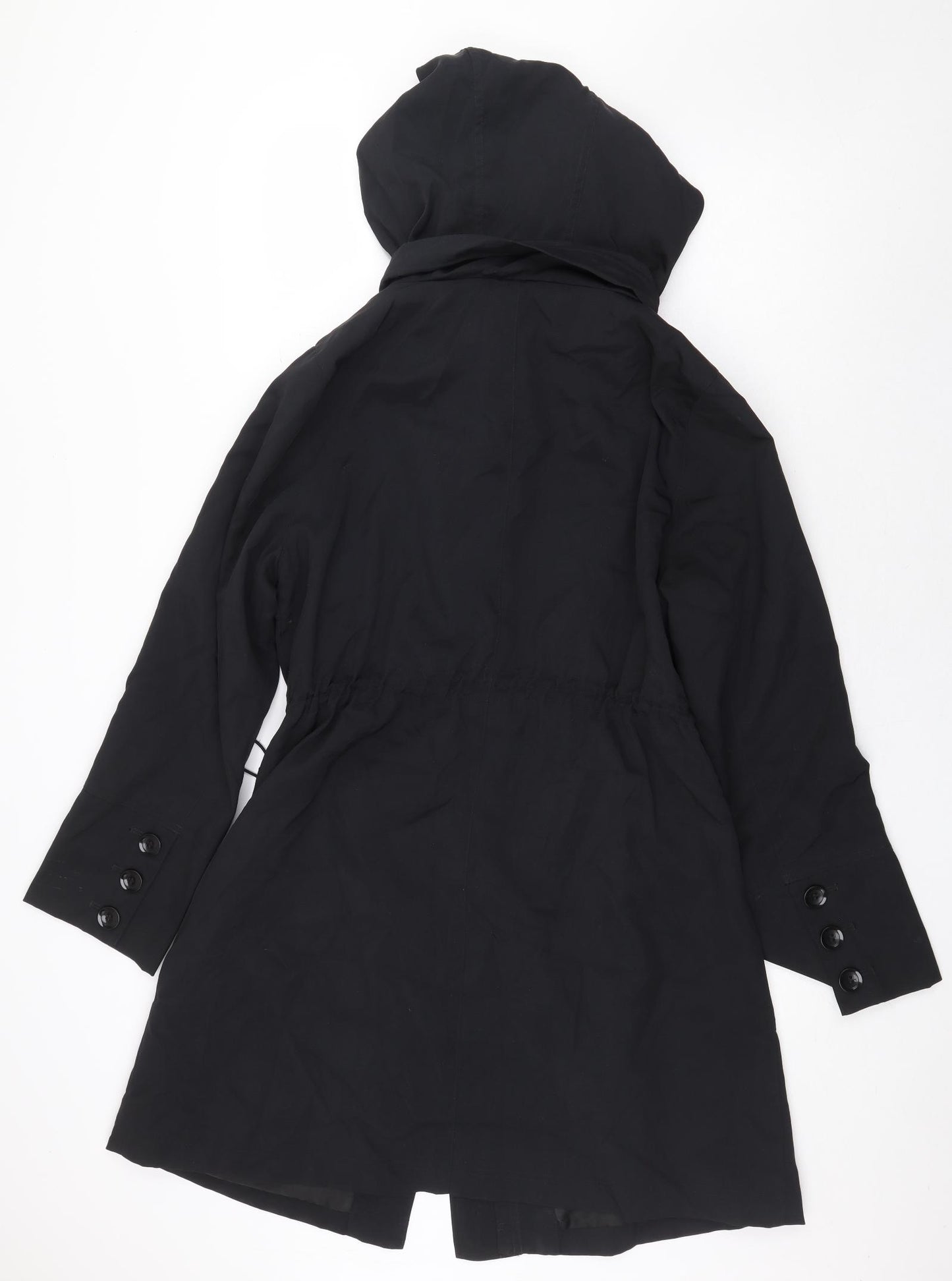 Marks and Spencer Womens Black Rain Coat Coat Size 16 Zip