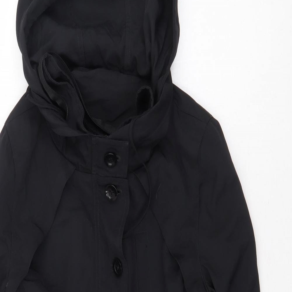 Marks and Spencer Womens Black Rain Coat Coat Size 16 Zip