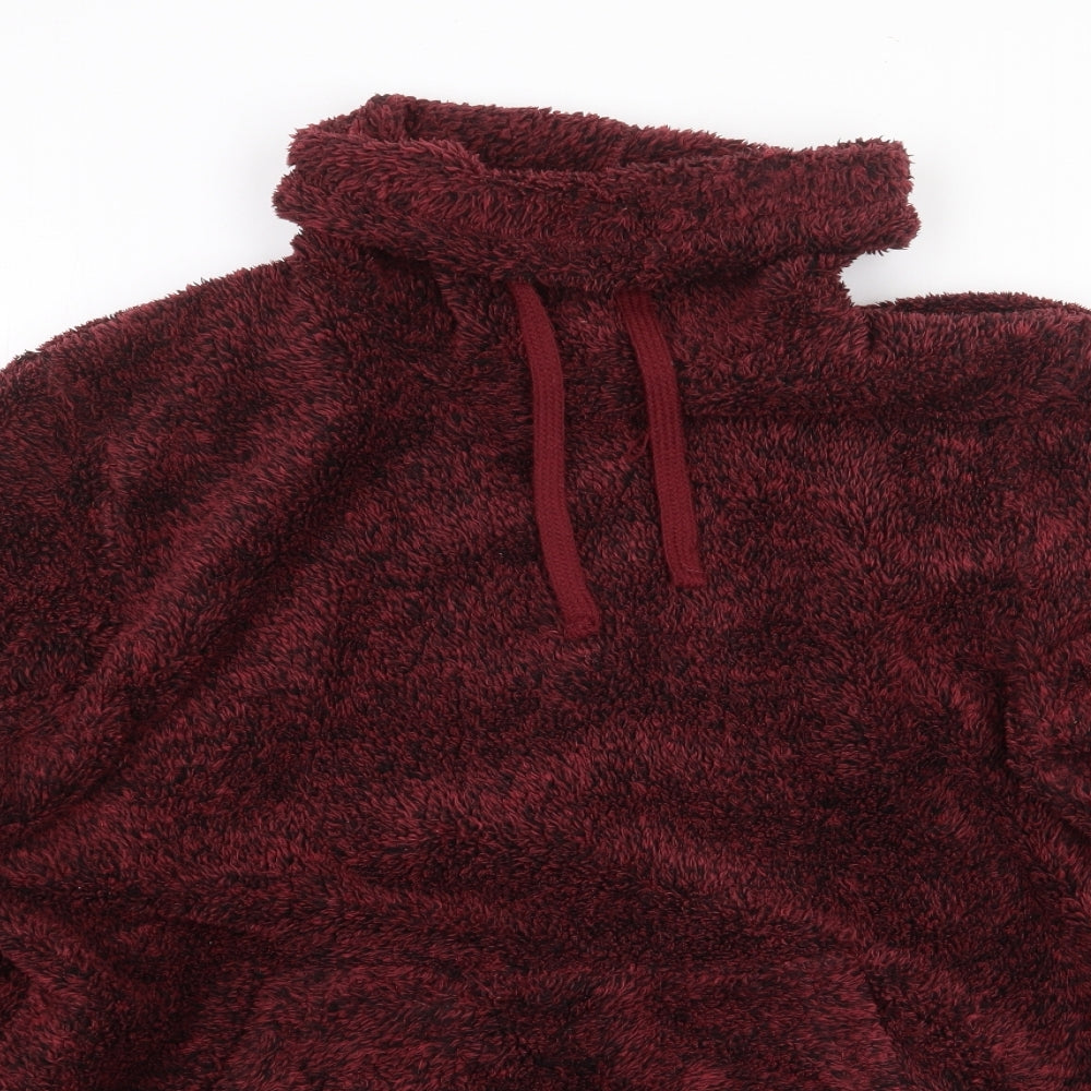 Easy Womens Red Polyester Pullover Sweatshirt Size L Pullover - Roll Neck