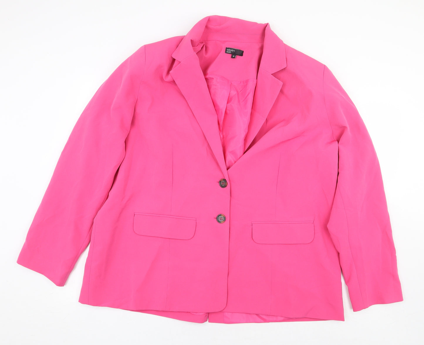 Nobody's Child Womens Pink Jacket Blazer Size 18 Button
