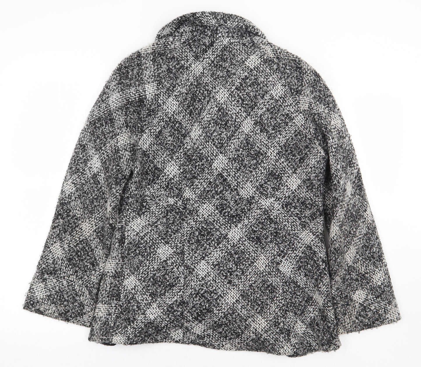 Per Una Womens Grey Plaid Jacket Size 12 Button