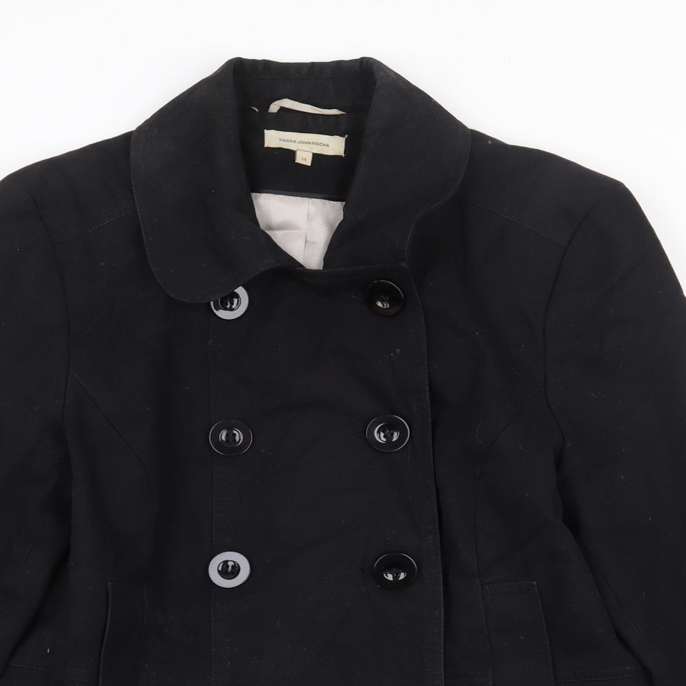 Rocha John Rocha Womens Black Jacket Size 14 Button