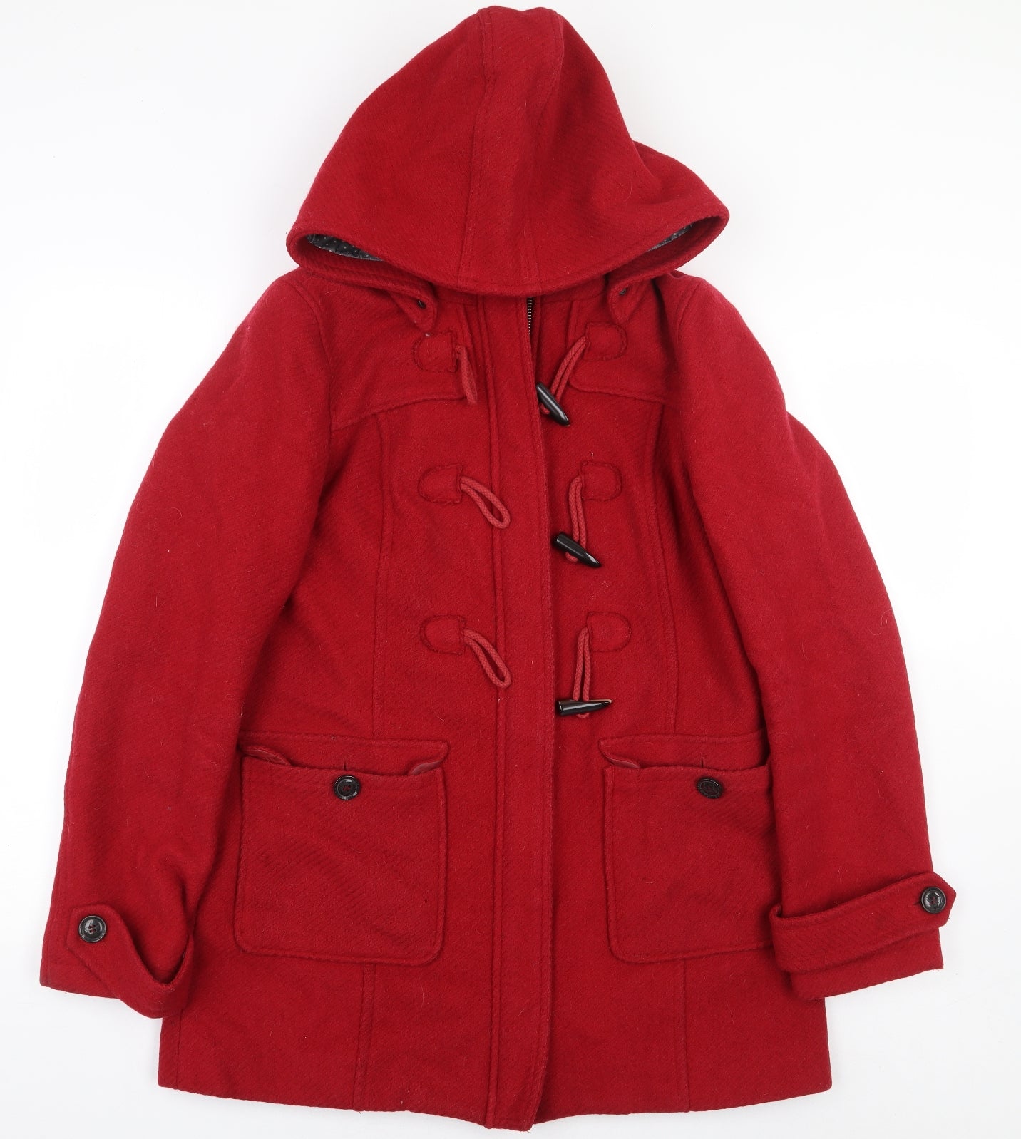 MANTARAY PRODUCTS Womens Red Overcoat Coat Size 12 Zip