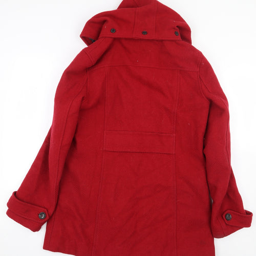 MANTARAY PRODUCTS Womens Red Overcoat Coat Size 12 Zip