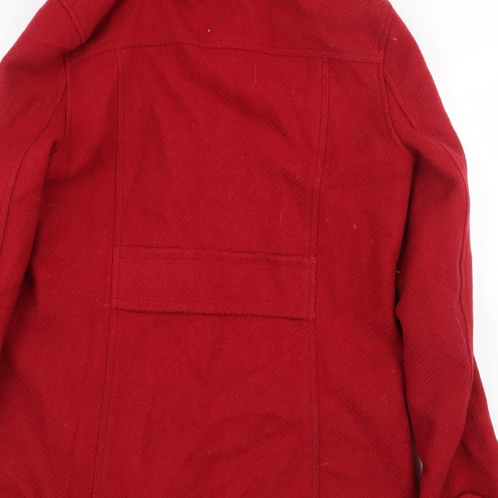 MANTARAY PRODUCTS Womens Red Overcoat Coat Size 12 Zip