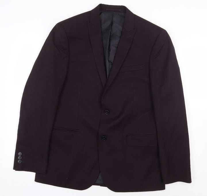 F&F Mens Red Polyester Jacket Blazer Size 40