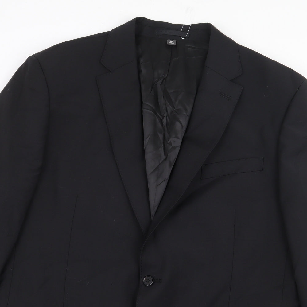 Marks and Spencer Mens Black Polyester Jacket Suit Jacket Size 44