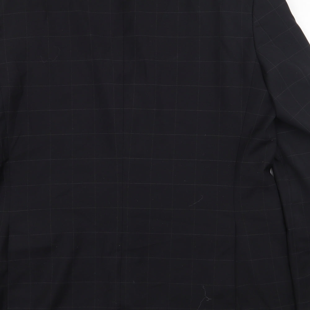NEXT Mens Black Check Wool Jacket Suit Jacket Size 44