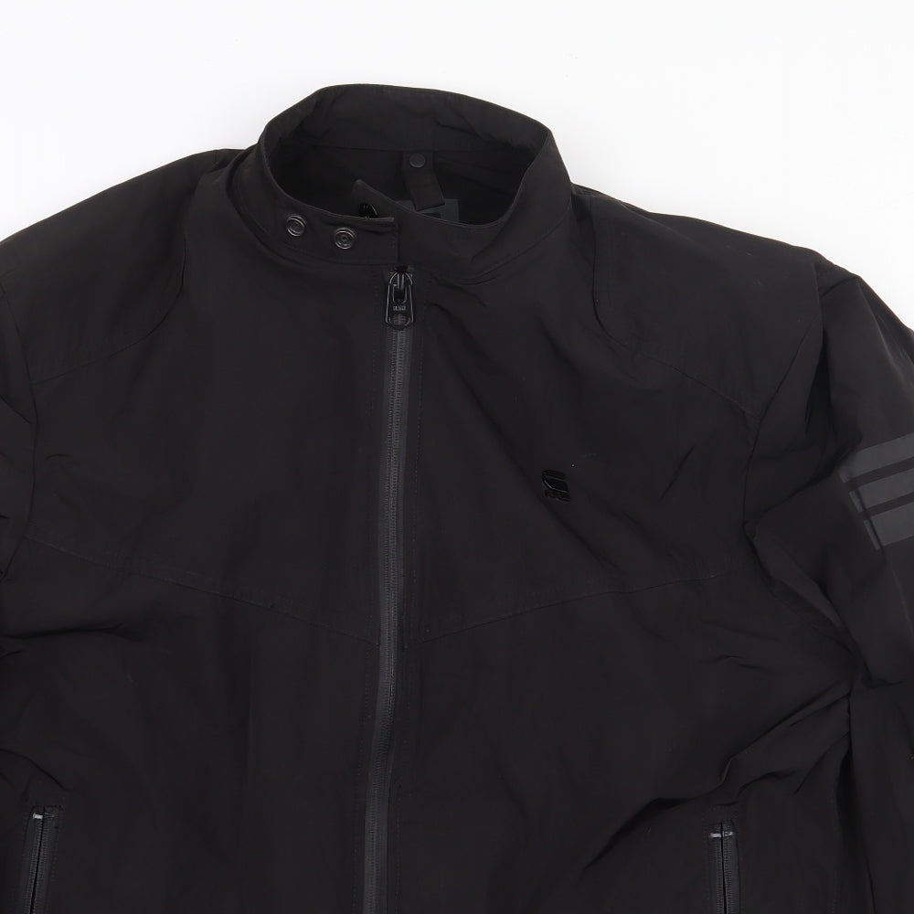 G-Star Mens Black Rain Coat Coat Size XLT Zip