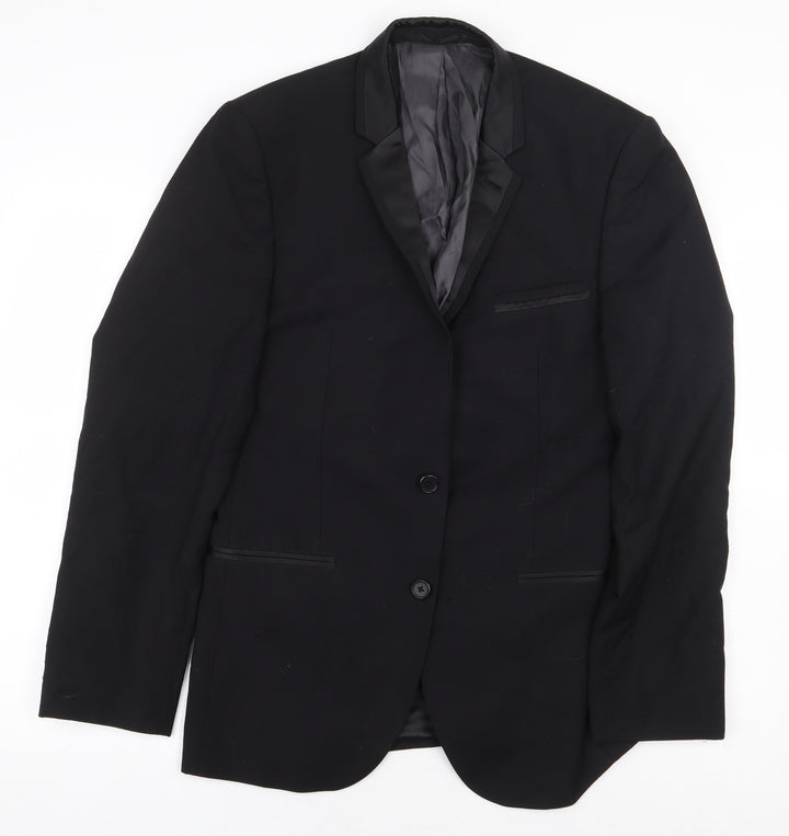 NEXT Mens Black Polyester Jacket Suit Jacket Size 38