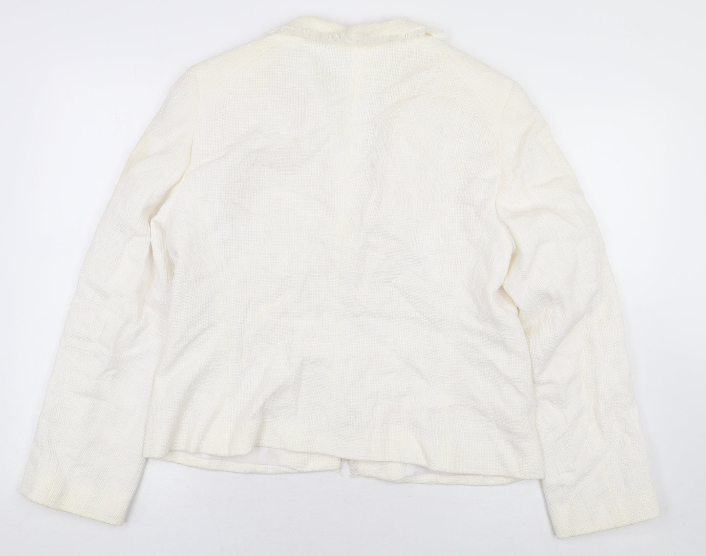 Marks and Spencer Womens White Jacket Blazer Size 16 Button
